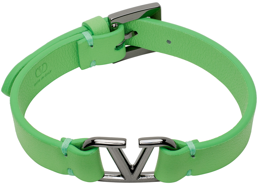 Green Vlogo Bracelet by Valentino Garavani on Sale