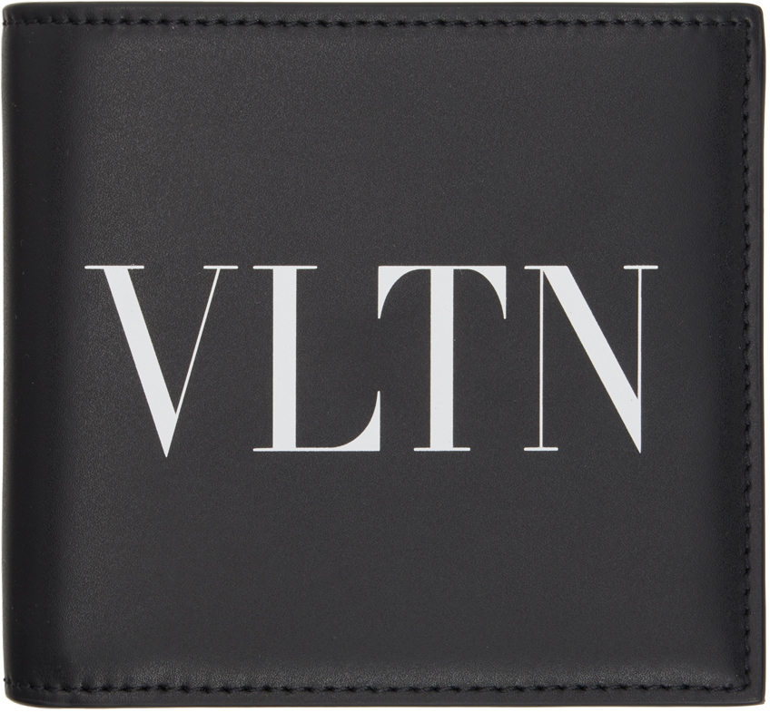 Shop Valentino Black 'vltn' Wallet In Nero/bianco