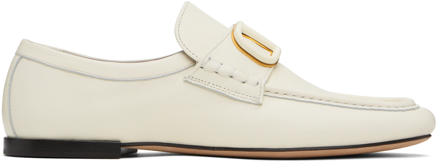 Shop Valentino White Vlogo Signature Loafers In Ivory
