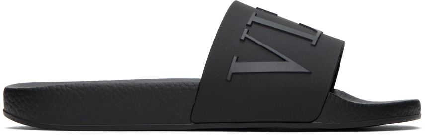 Valentino Garavani★ブラック VLTN スライド Valentino Garavani VLTN Logo Slides | Black | FARFETCH
