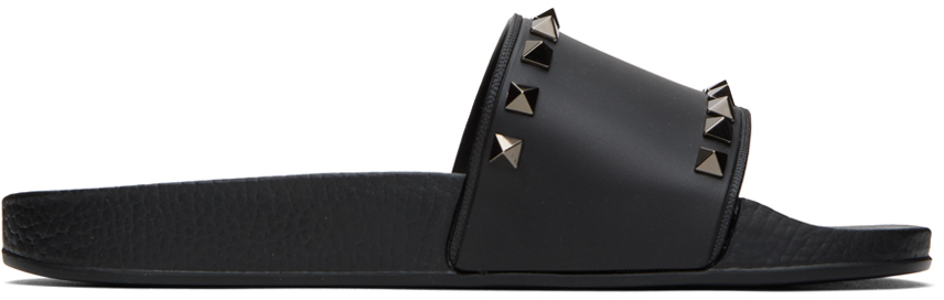 Valentino rockstud 2025 slides black