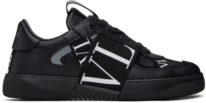 Shop Valentino Black Vl7n Sneakers In Nero/nero-bia