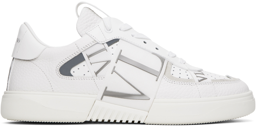 Shop Valentino White Vl7n Sneakers In Bianco/pastel Grey