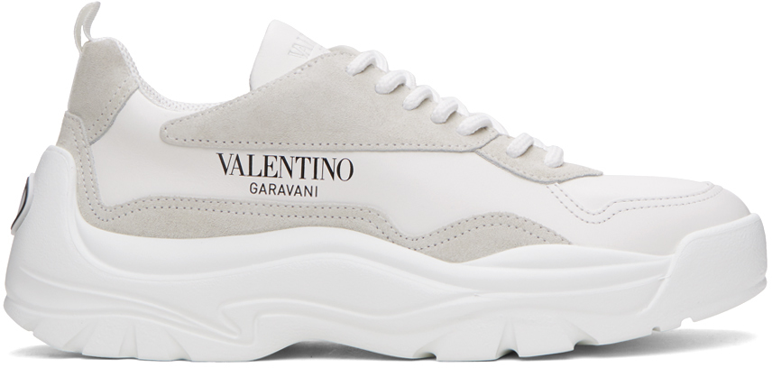 Valentino Garavani White Gumboy Calfskin Sneakers In Bianco/bianco/bianco