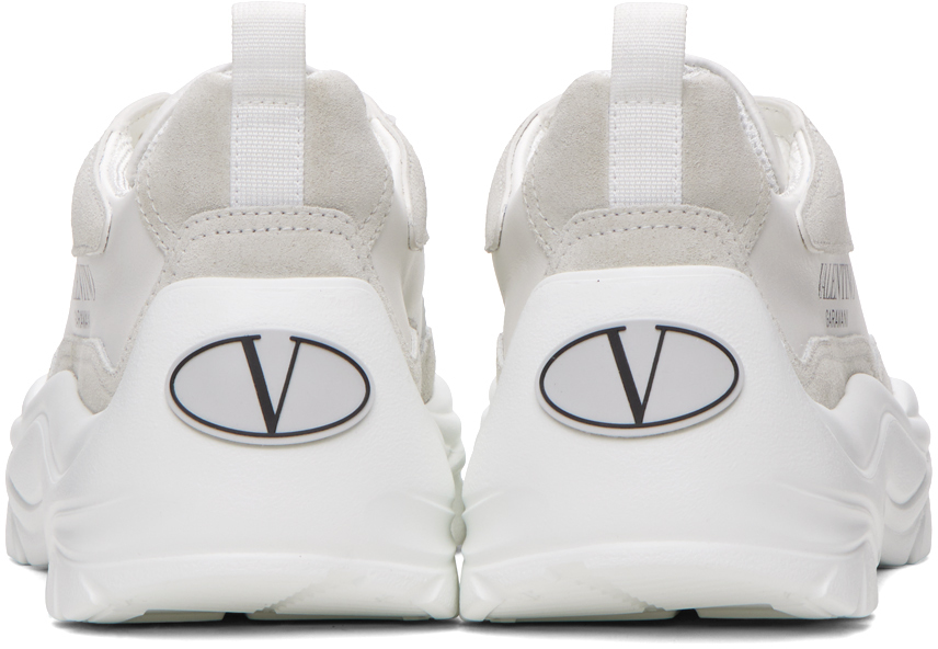 Valentino Two-tone Leather And Suede Gumboy Sneakers In White