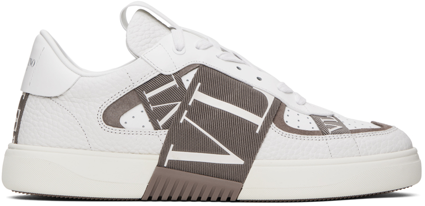 Shop Valentino White & Gray Vl7n Sneakers In Bianco/clay/ivory