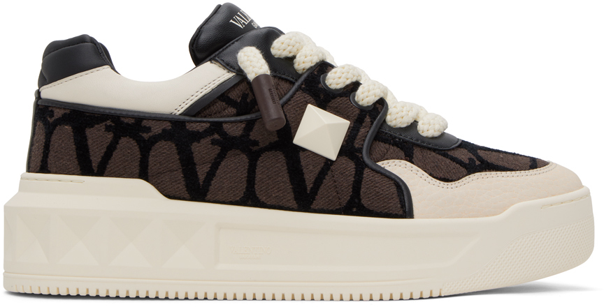 Brown & Off-White One Stud XL Sneakers