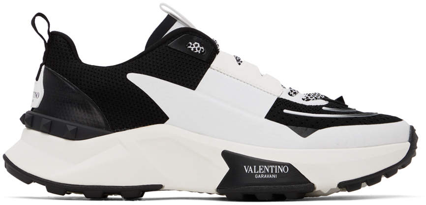 Shop Valentino Black & White True Act Low Top Sneakers In Oni