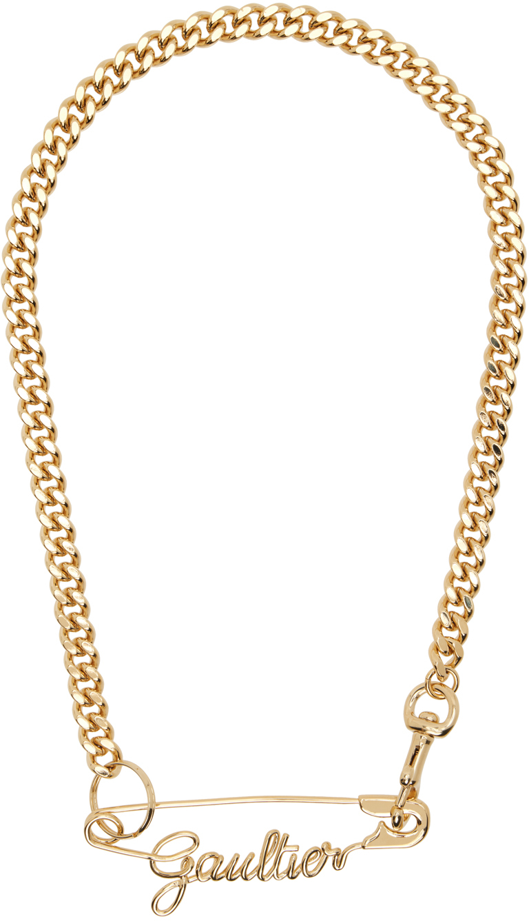 JEAN PAUL GAULTIER GOLD 'THE GAULTIER SAFETY PIN' NECKLACE