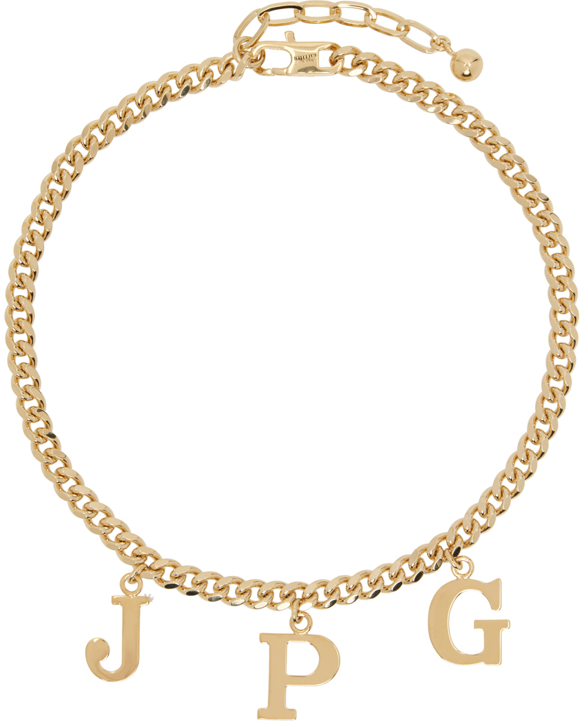 Jean Paul Gaultier Gold 'the Jpg' Necklace In 92 Gold