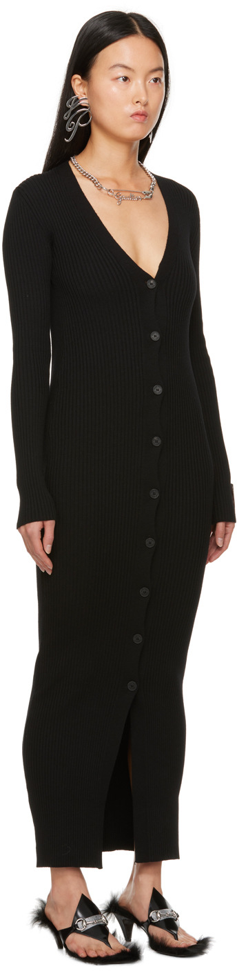 JEAN PAUL GAULTIER BLACK EIFFEL TOWER MAXI DRESS