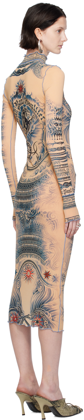 JEAN PAUL GAULTIER BEIGE SOLEIL MIDI DRESS 