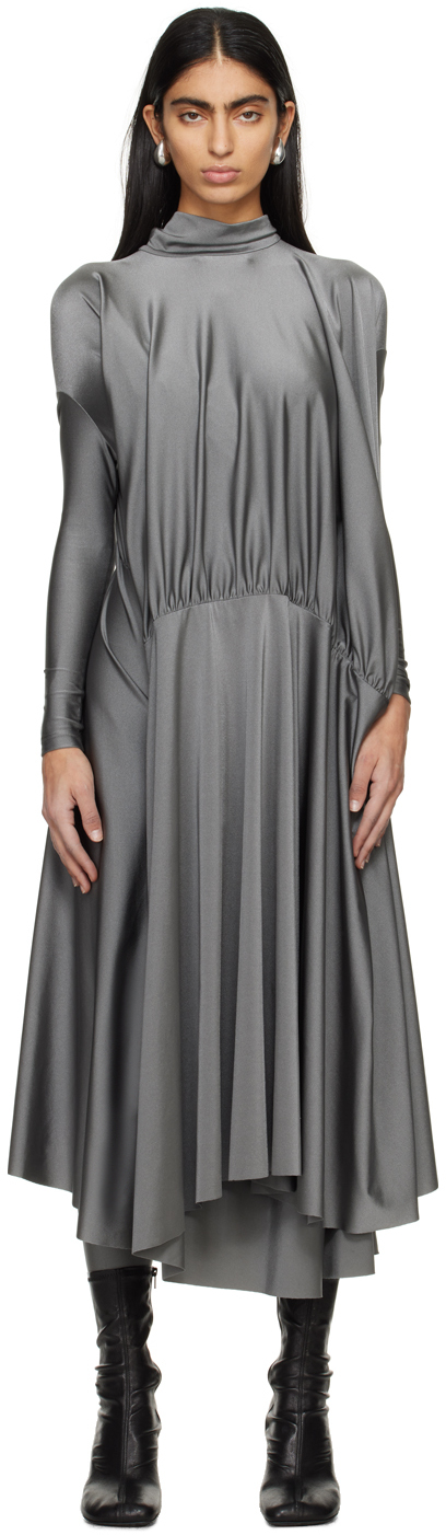 Marie Adam-leenaerdt Gray Table Cover Maxi Dress In Grey