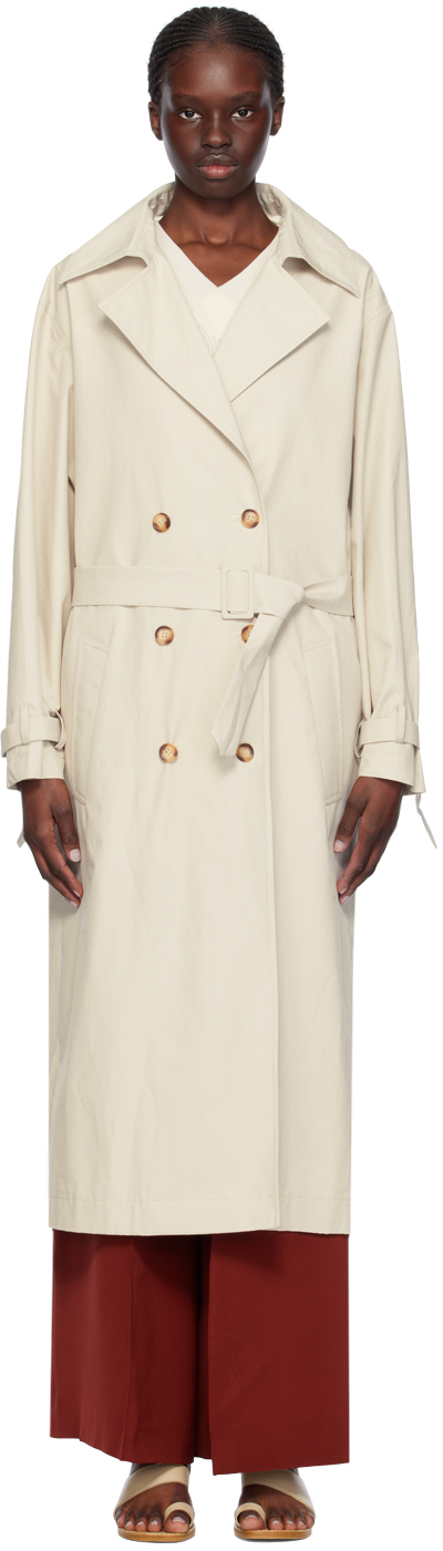 Shop La Collection Off-white Alex Trench Coat In Beige