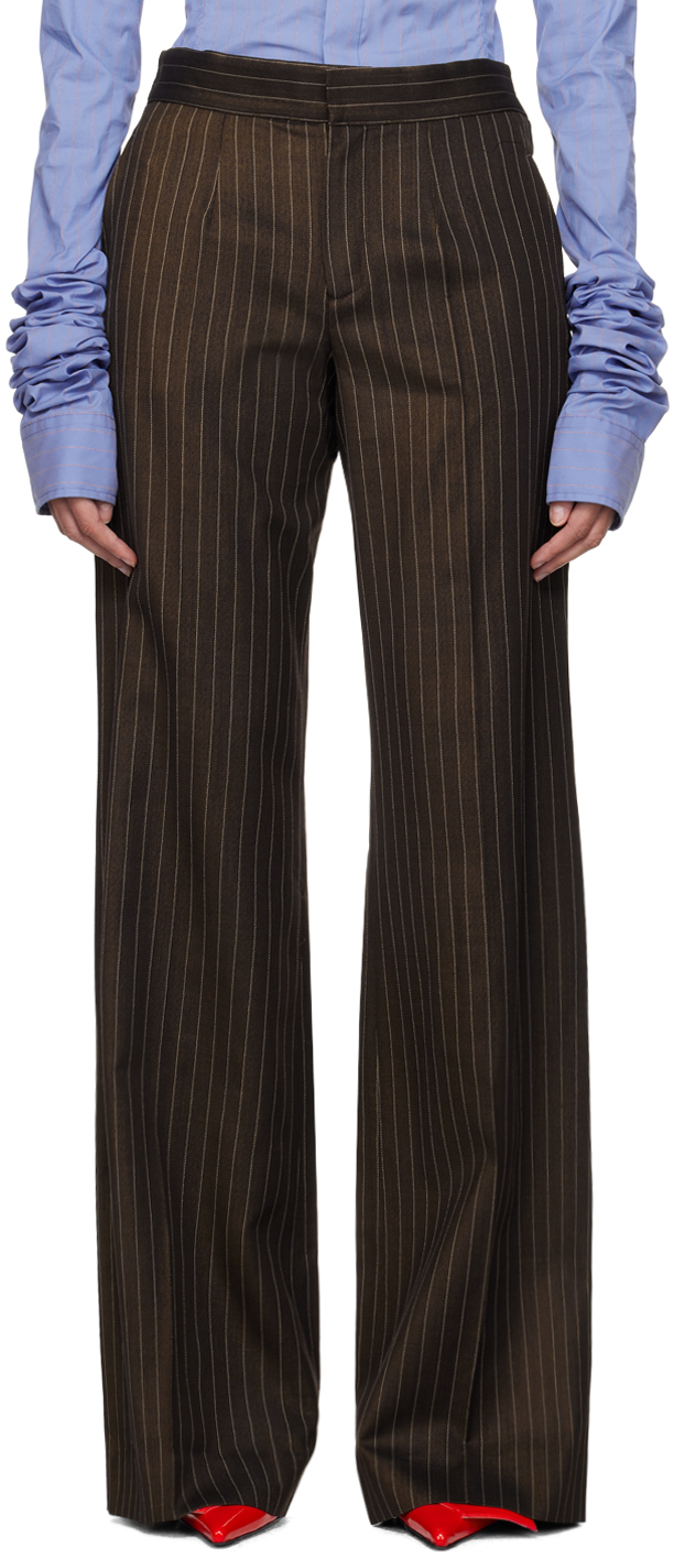 Shop Jean Paul Gaultier Brown 'the Thong Suit' Trousers In 6003 Brown/ecru