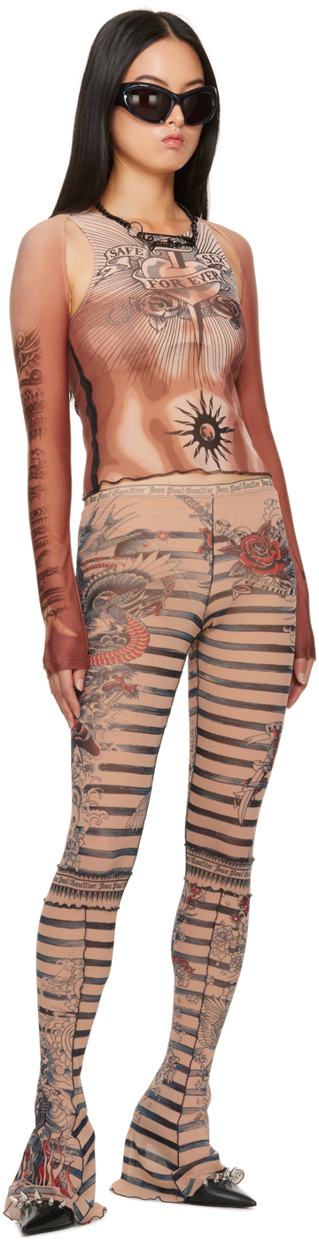 Jean Paul Gaultier Orange Graphic Cardigan In 25 Lightnude