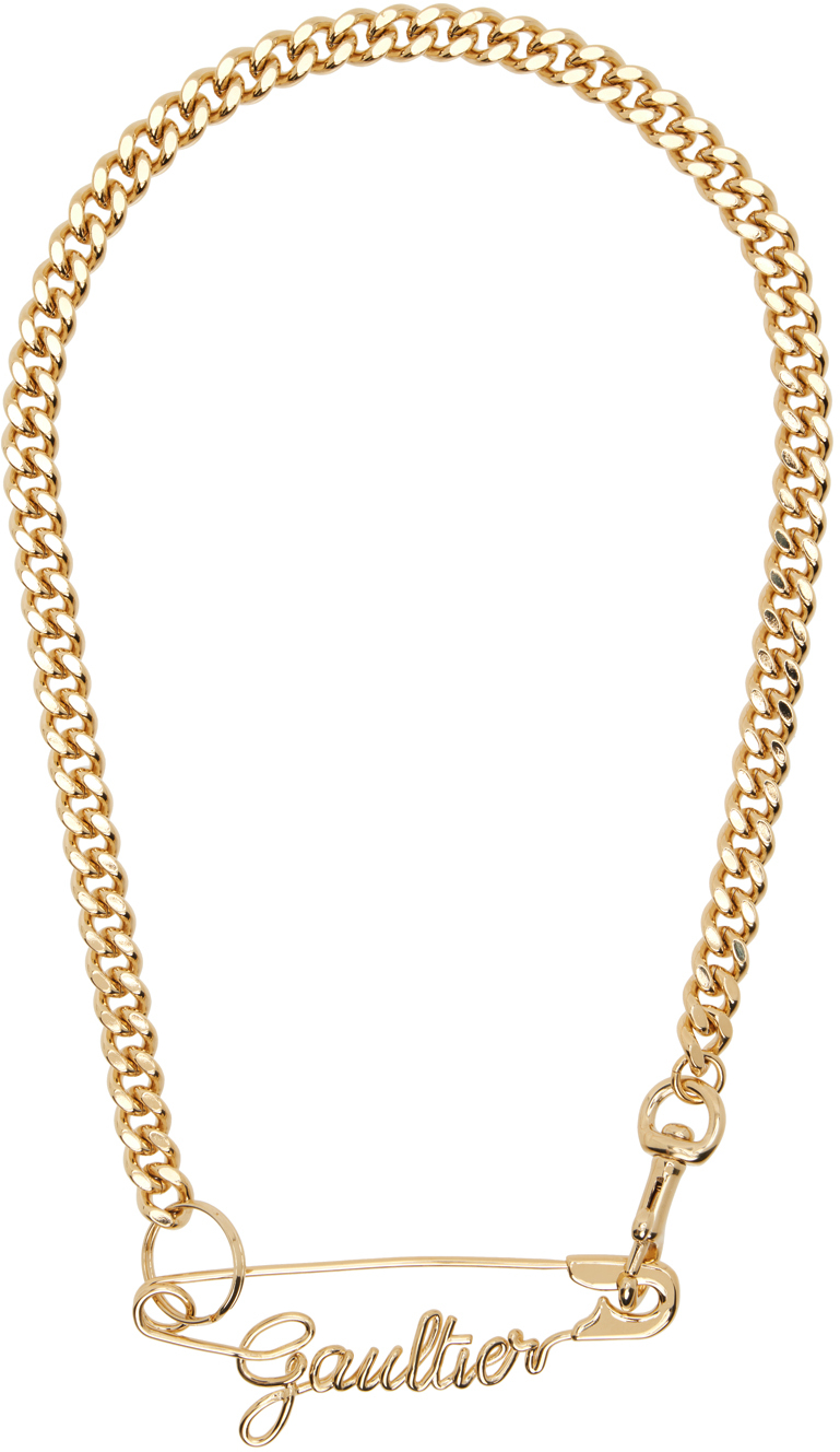 Jean Paul Gaultier Gold 'the Gaultier Safety Pin' Necklace In 92-gold