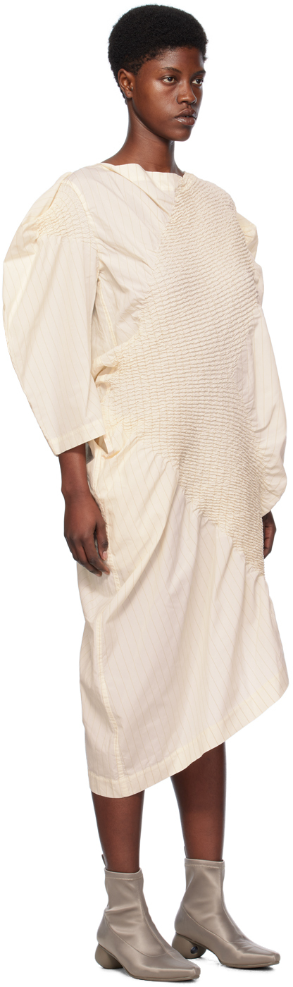 Issey Miyake Off-white Contract Midi Dress In 07 Off White Hued