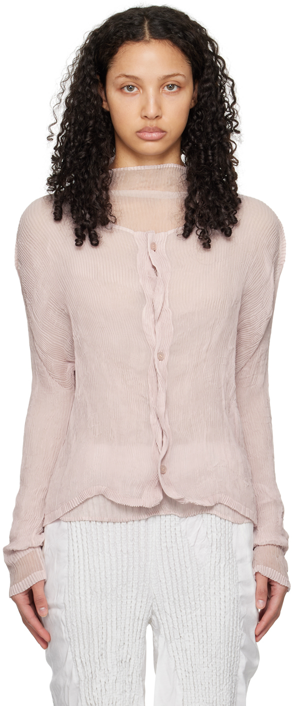 ISSEY MIYAKE: Pink Twist January Cardigan | SSENSE