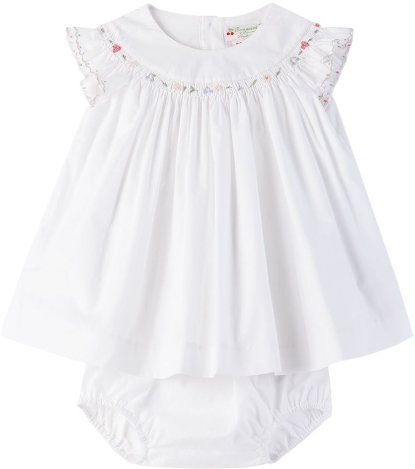 Baby White Amantine Dress & Bloomers Set by Bonpoint on Sale