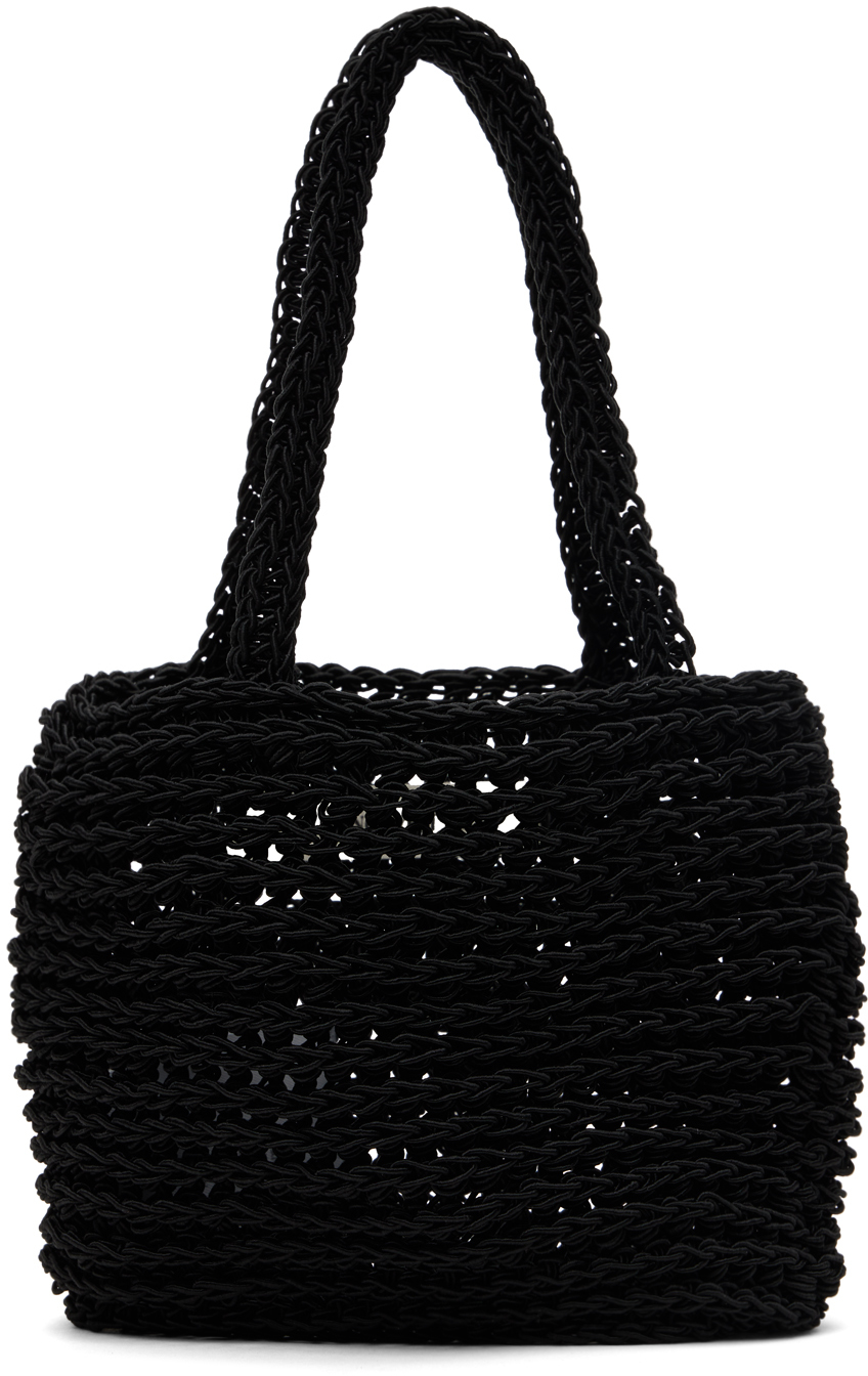 [NOTHING WRITTEN] Jupi Knitted Bag★人気★ Black Jupi Knitted Tote by Nothing Written on Sale
