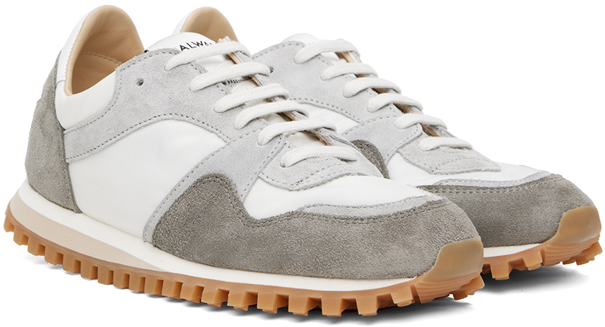 Spalwart White & Gray Marathon Trail Low Sneakers | Smart Closet