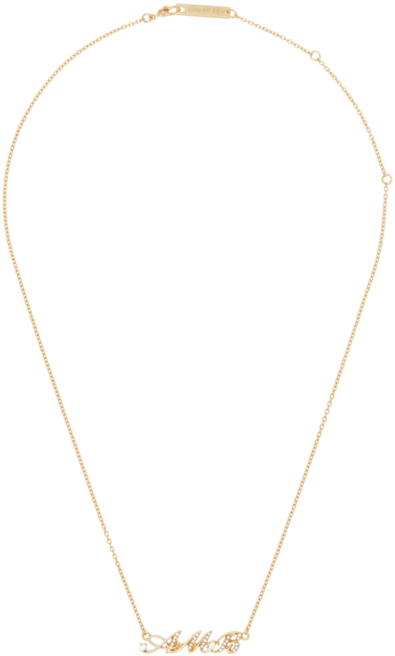 Gold Amb' Initial Necklace