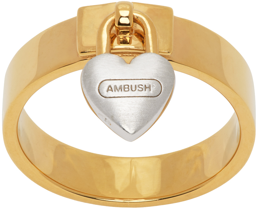Ambush Gold Heart Padlock Ring