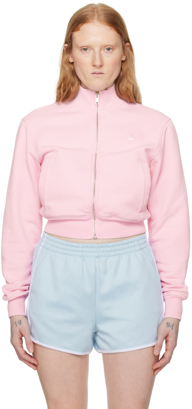 Shop Ambush Pink Cropped Sweatshirt In Baby Pink