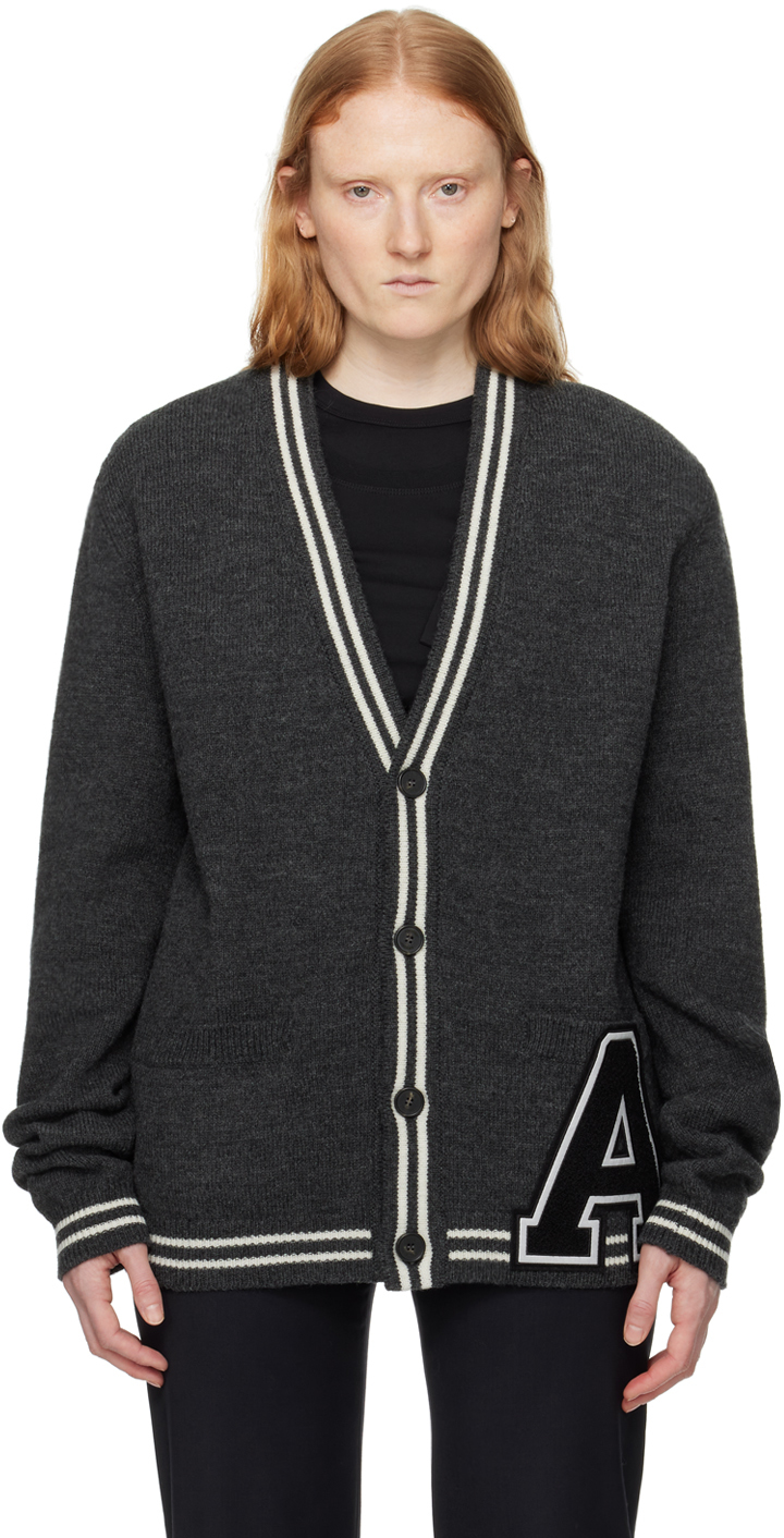 Gray 'A' Patch Cardigan