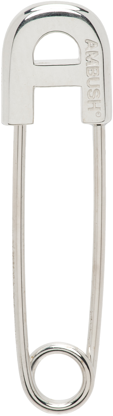 Silver Small Safety Pin Earring
