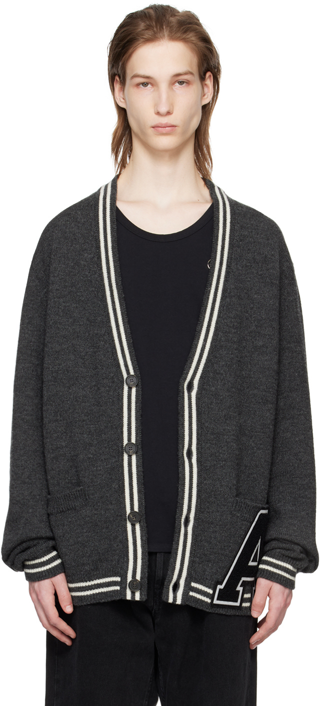 Gray 'A' Patch Cardigan