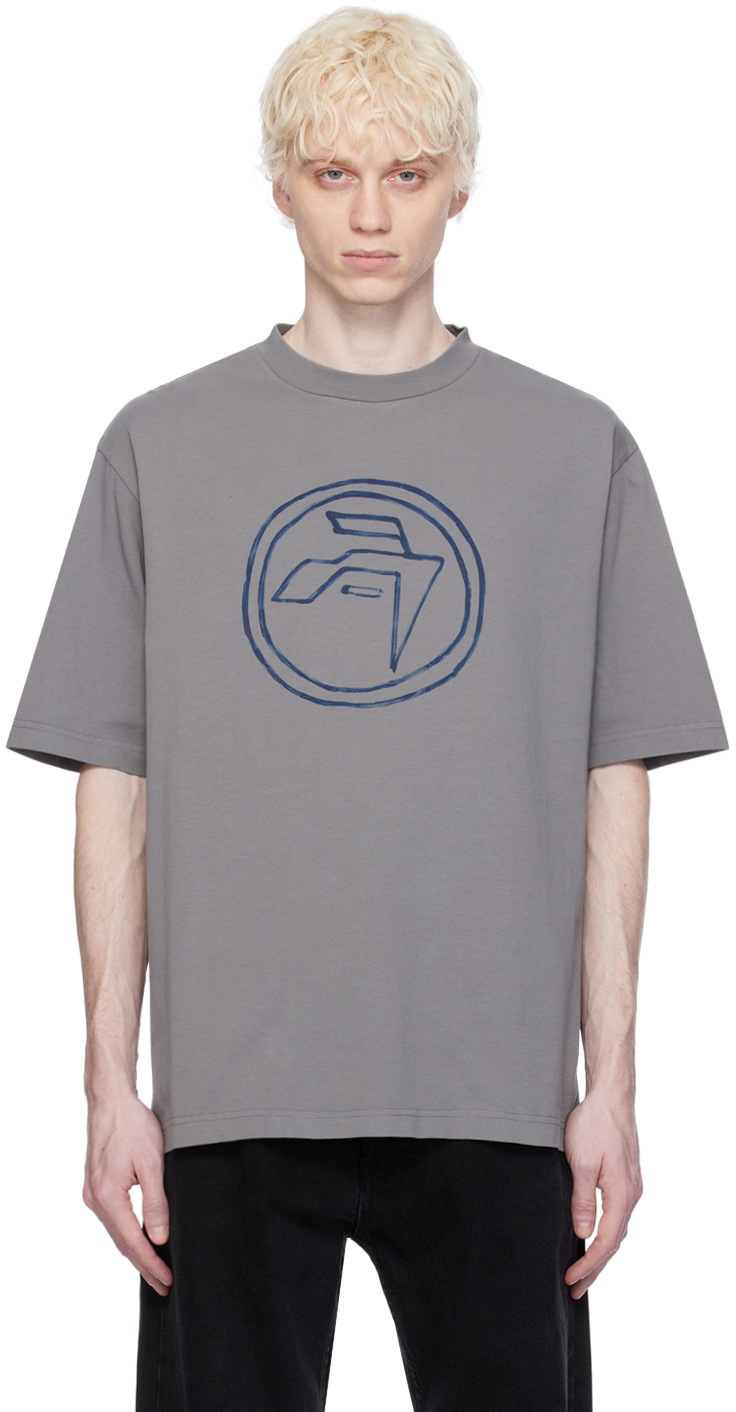 Ambush Grey Emblem T-shirt In Storm Grey