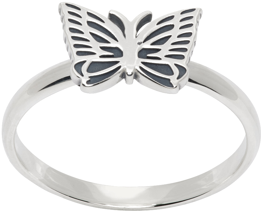 Needles Silver Papillon Ring In C-papillon