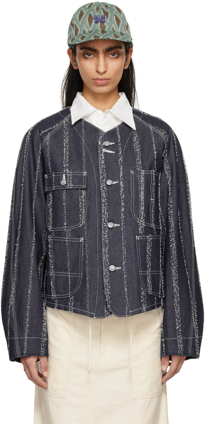 Indigo Short Denim Jacket by NEEDLES on Sale