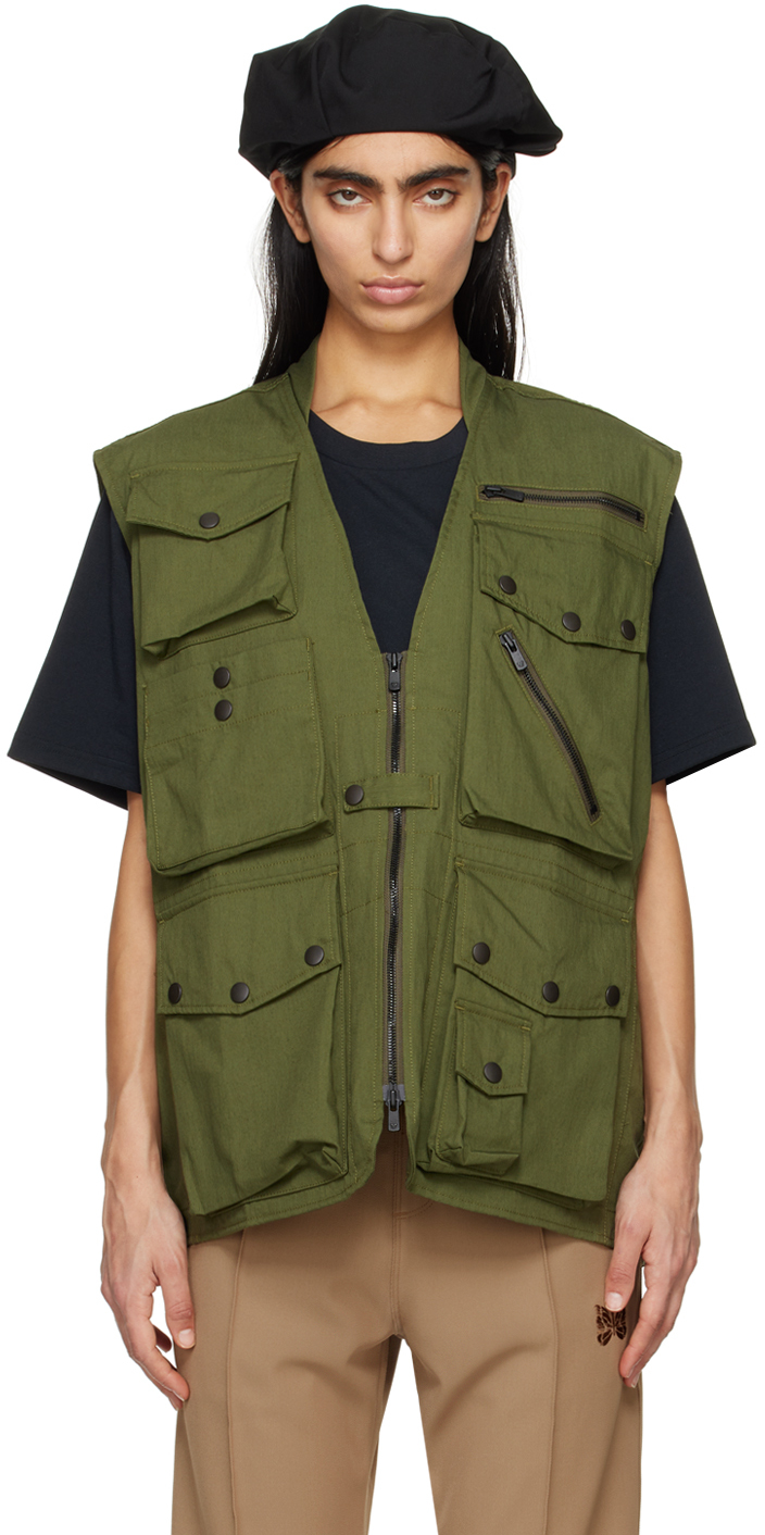 Shop Needles Khaki Field Vest In A-olive