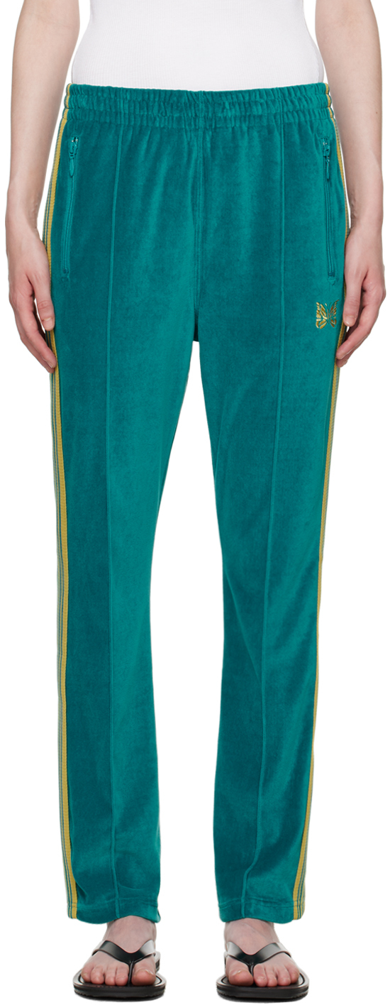 Needles Blue Narrow Track Pants In A-turquoise