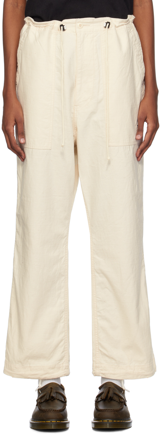 Needles Off-white String Fatigue Trousers In A-white