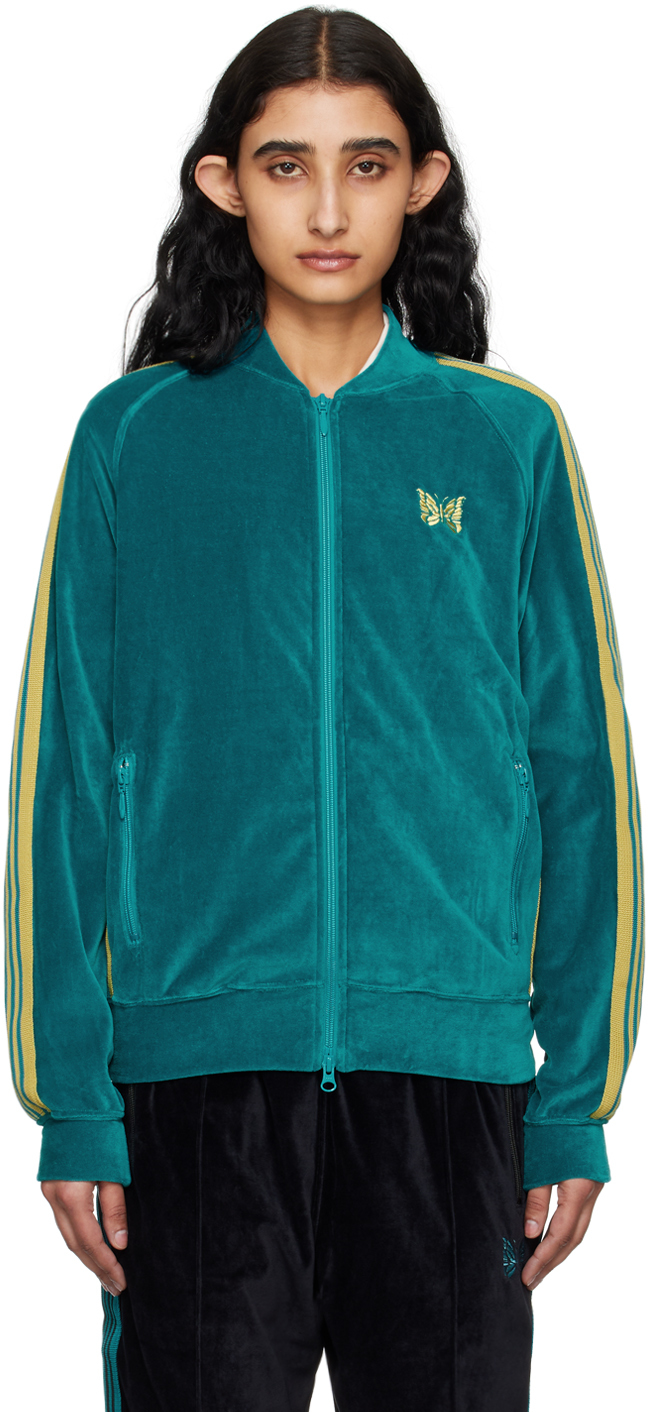 Needles Blue Rc Track Jacket In A-turquoise