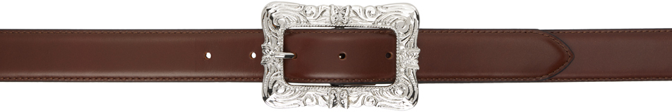 Needles Brown Papillon Square Buckle Belt In A-brown