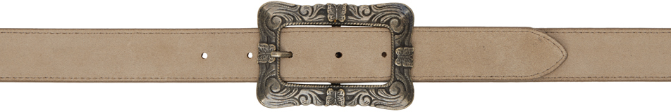 Needles Taupe Papillon Square Buckle Belt In A-taupe