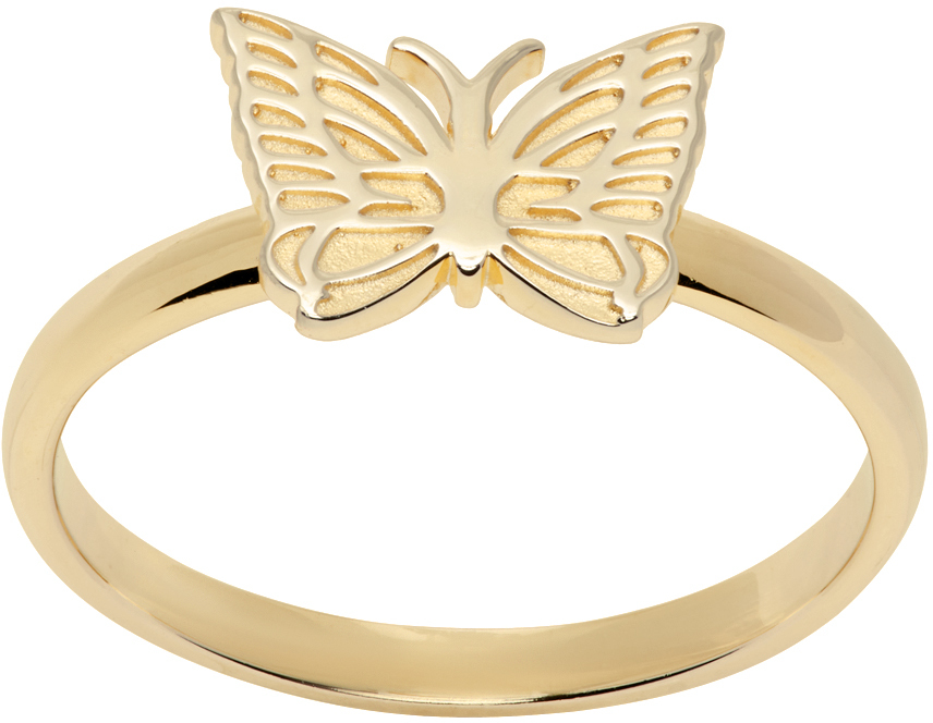 Needles Gold Papillon Ring In C-papillon