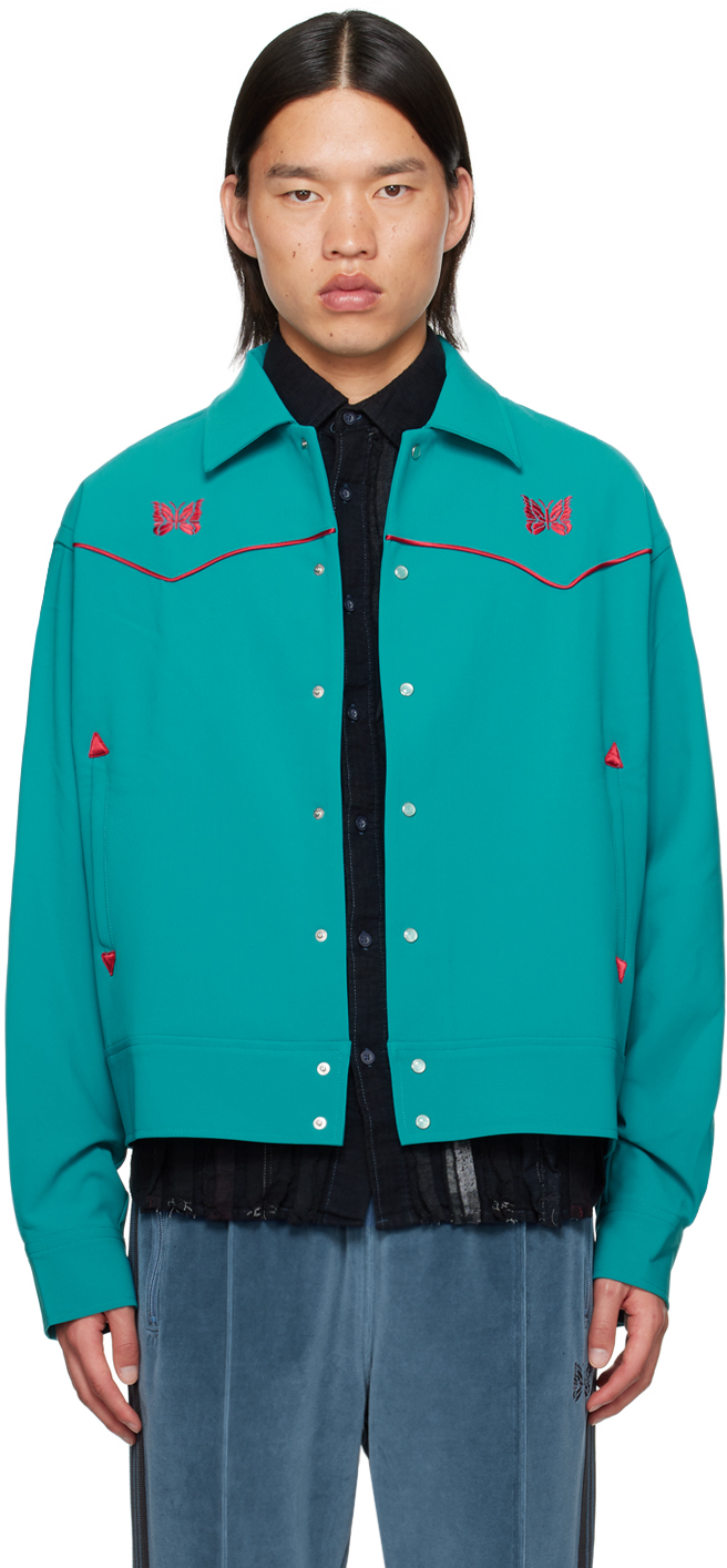 Shop Needles Blue Piping Cowboy Jacket In B-turquoise