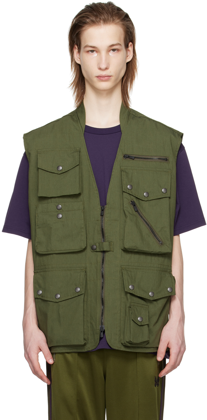 NEEDLES: Khaki Field Vest | SSENSE
