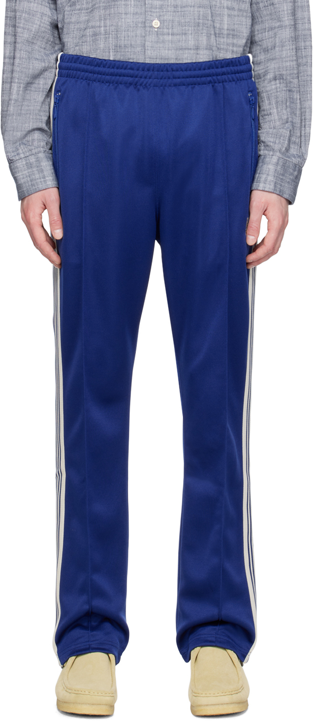 Blue Narrow Track Pants by NEEDLES on Sale