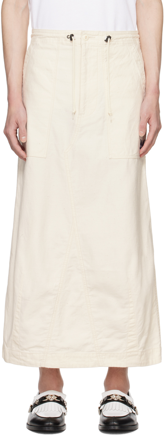 Needles Off-white Fatigue Midi Skirt In A-white
