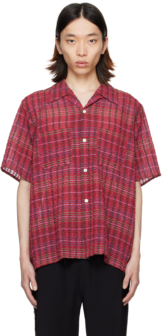 Needles Red Check Shirt In B-red