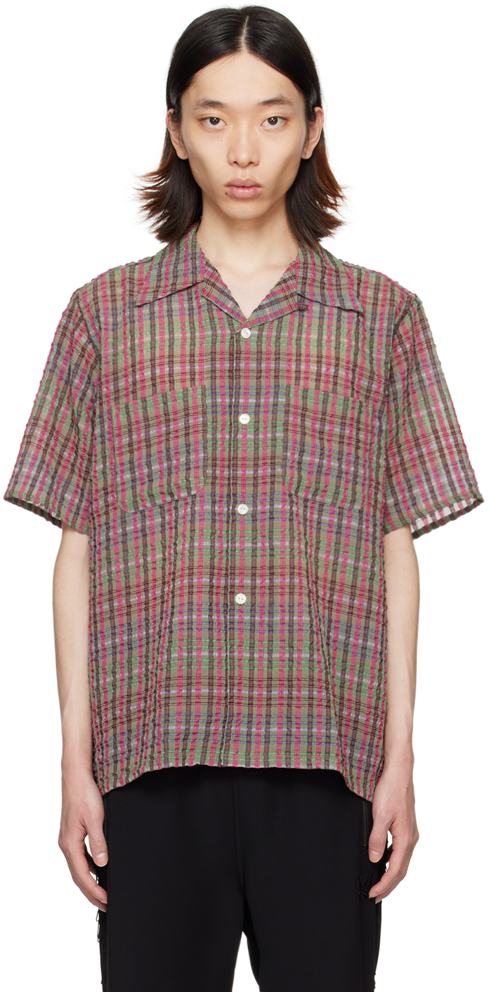 Needles Multicolor Check Shirt In Green