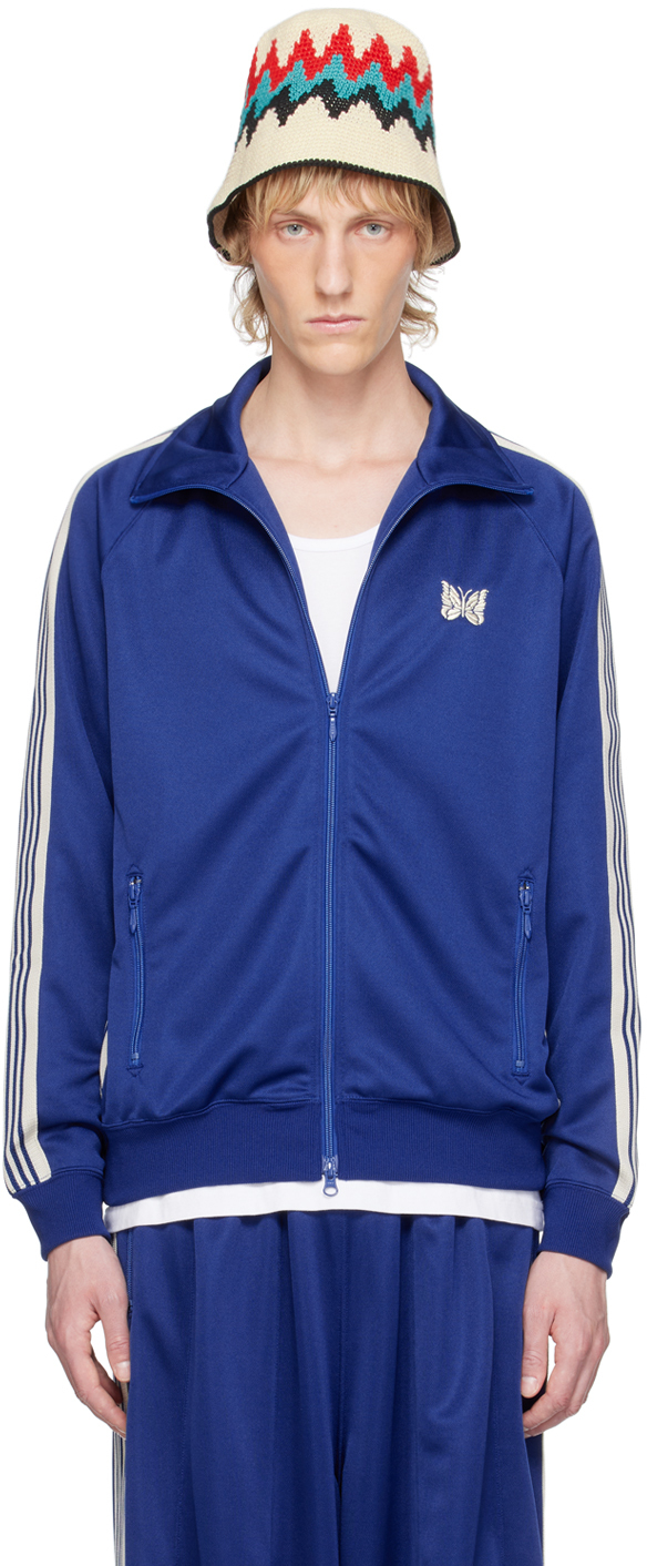 Shop Needles Blue Striped Track Jacket In C-royal
