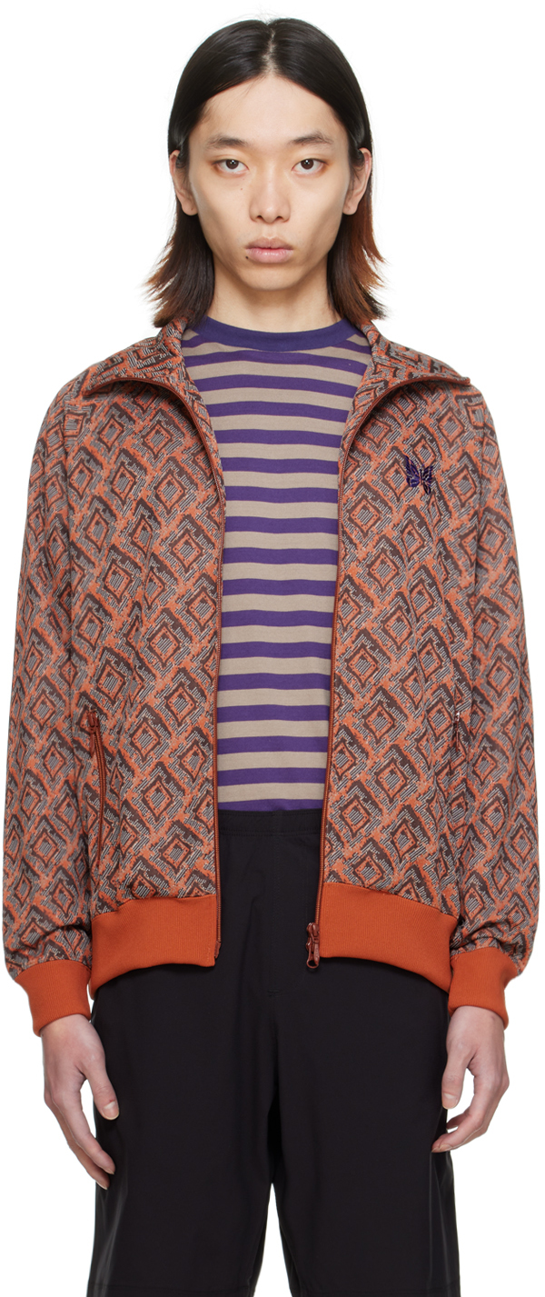 Orange Jacquard Track Jacket